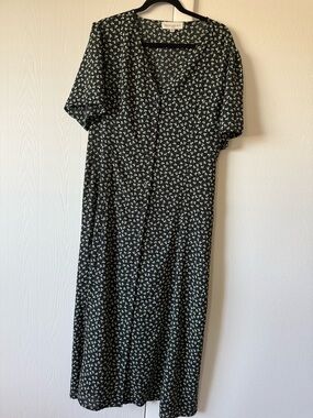 Brass and Roe black and green floral Dress